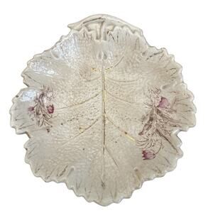 Vintage Knowles Taylor and Knowles Ironstone Leaf Shaped Bowl